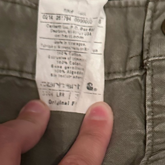 Carhartt Green Original Fit Cargo Shorts with Durable Cotton Blend - Picture 4 of 7